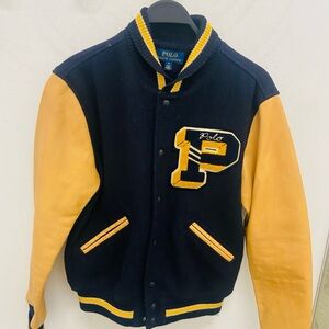 Polo Ralph Lauren Navy & tan Letterman Jacket